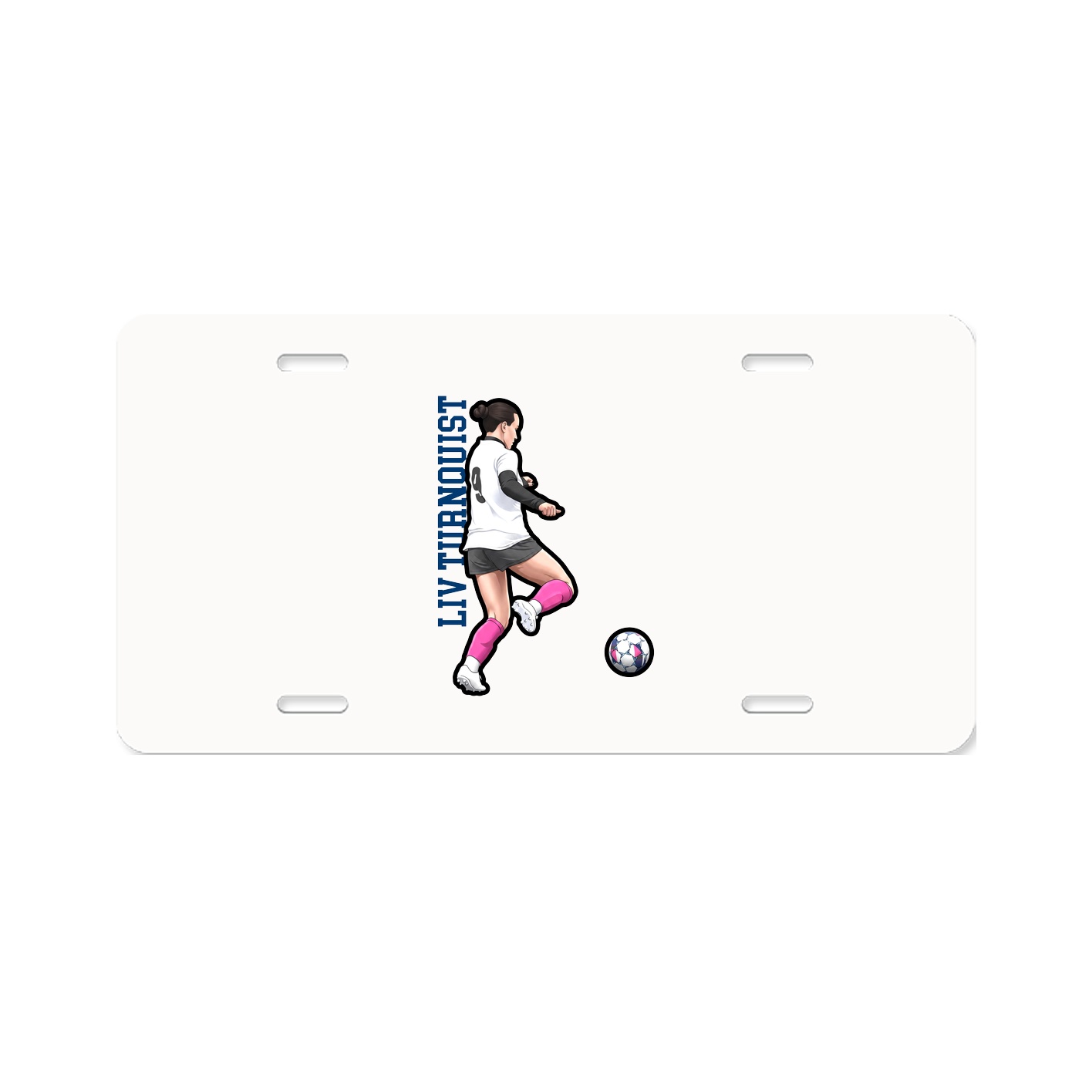 License Plate — Name Vertical in Classic