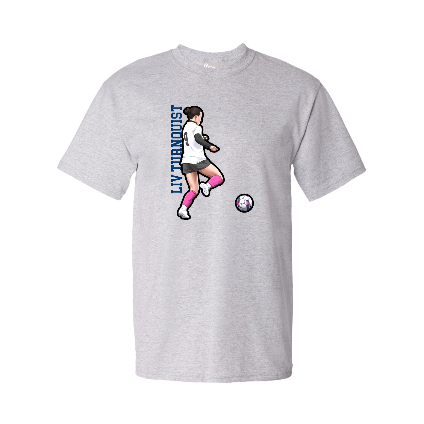 Tee — Name Vertical in Grey