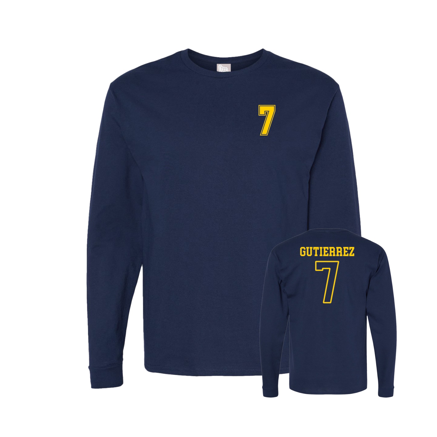 Long Sleeve Tee — Chest Back in Navy