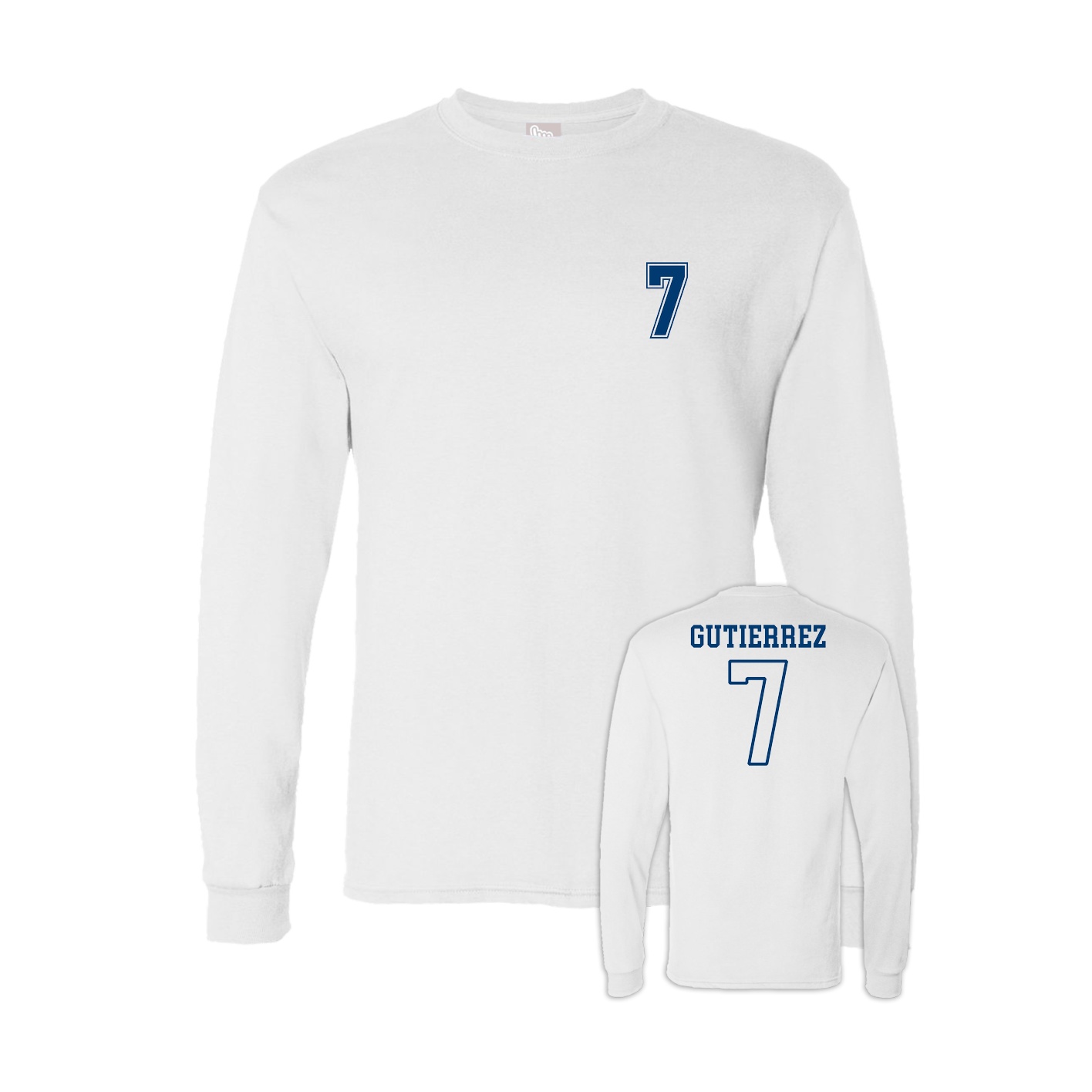 Long Sleeve Tee — Chest Back in White