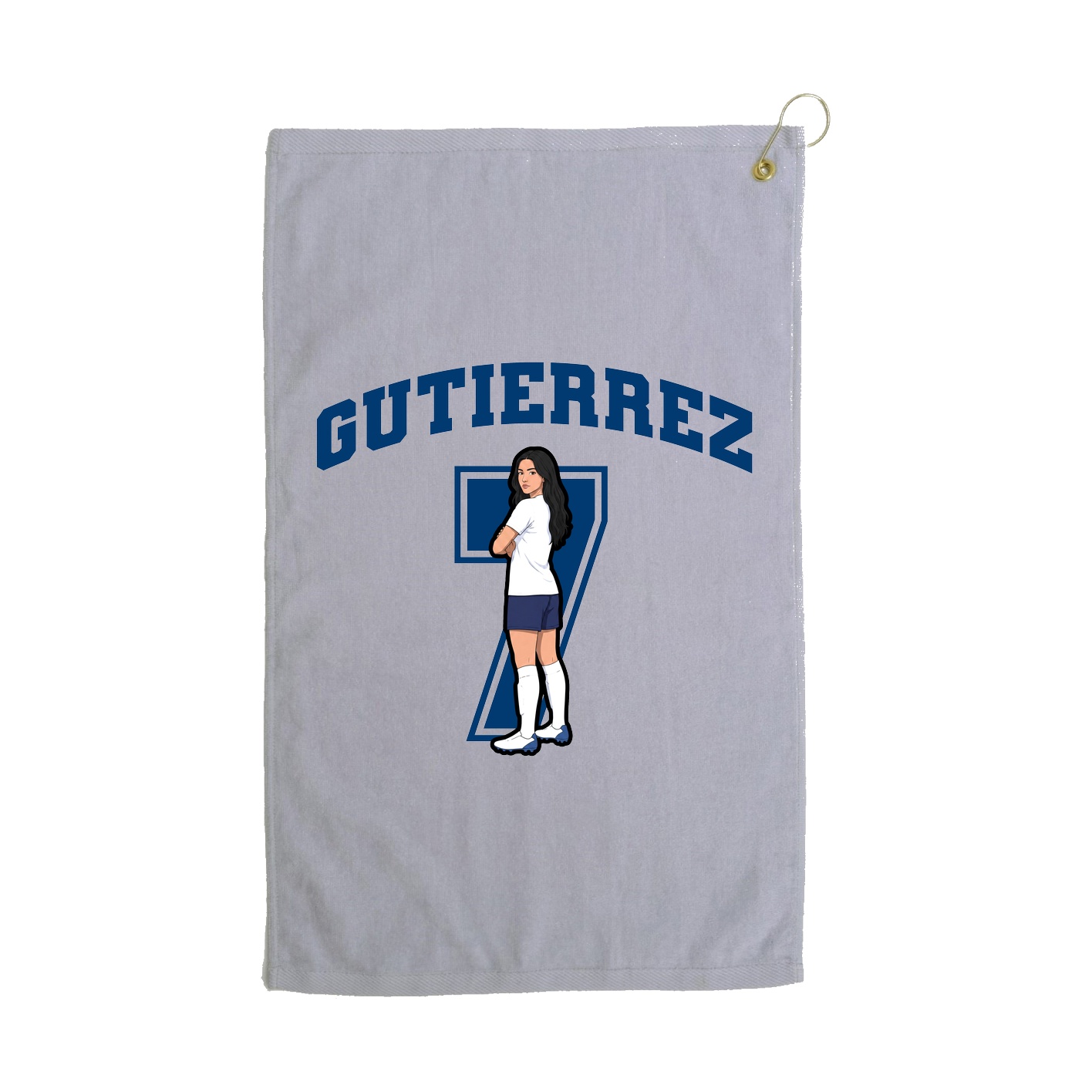 Golf Towel — Number in Grey
