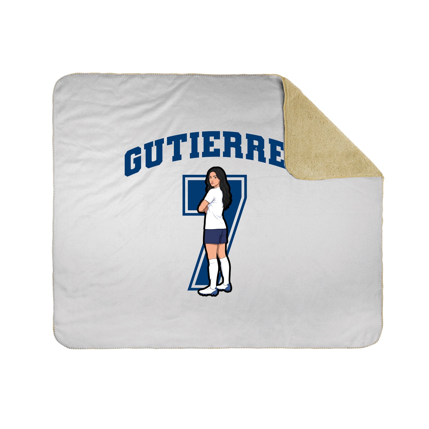 Throw Blanket — Number in White