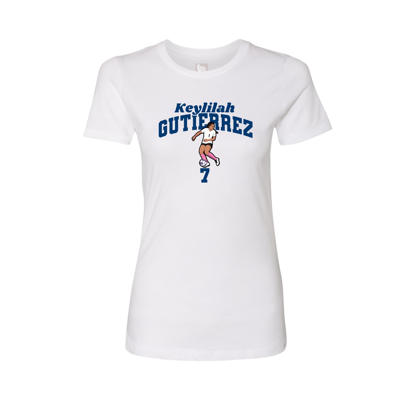 Fitted Women's Tee — Signature Arch in White