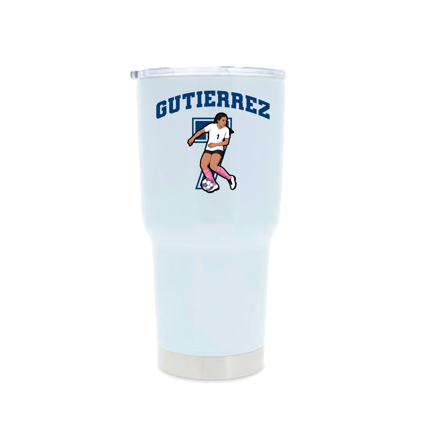 30oz Stainless Steel Tumbler — Number in White