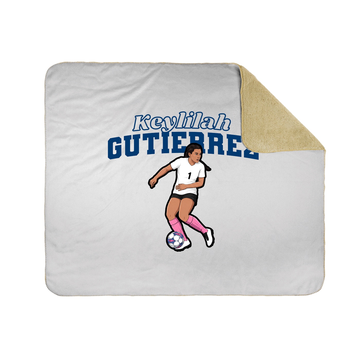 Throw Blanket — Name Arch in White
