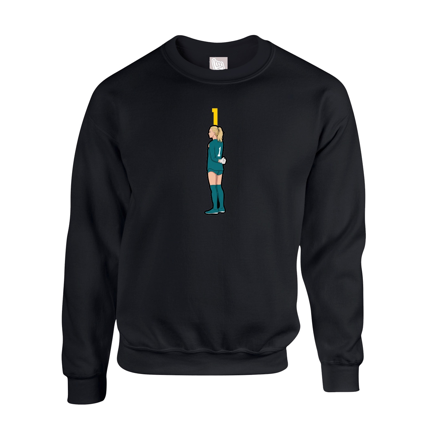 Fleece Crew — Number Top in Black