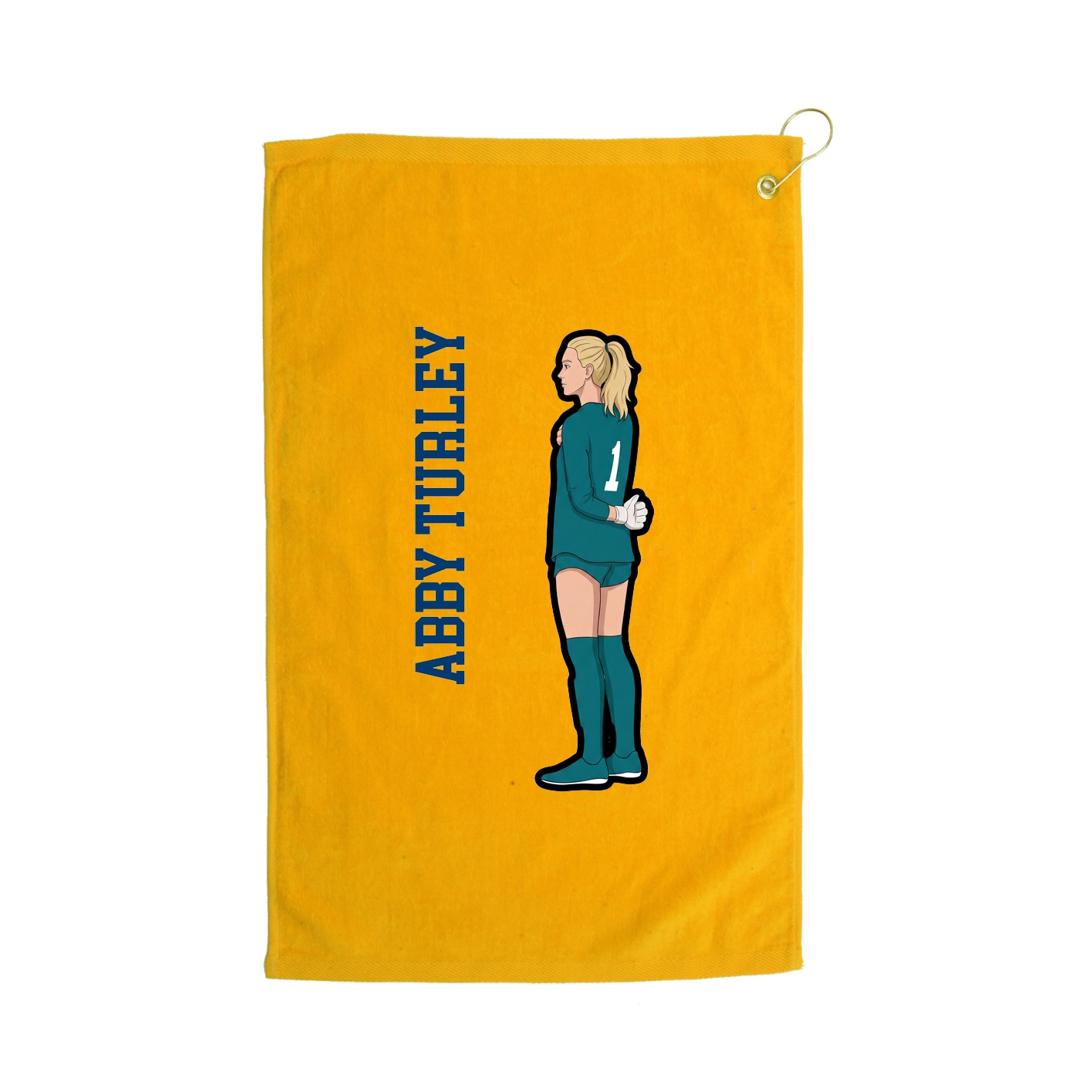Golf Towel — Name Vertical in Gold