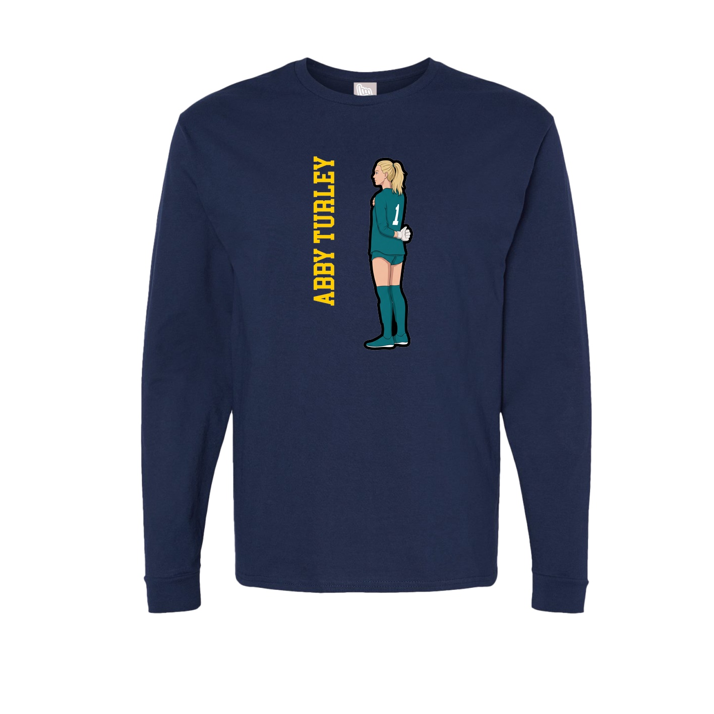 Long Sleeve Tee — Name Vertical in Navy