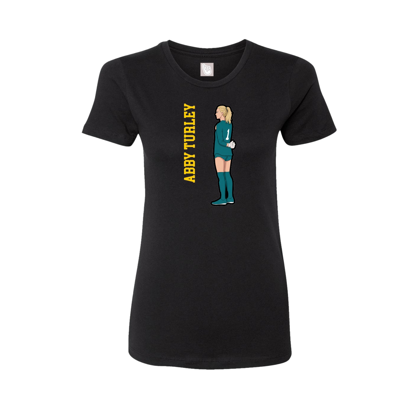 Fitted Women's Tee — Name Vertical in Black