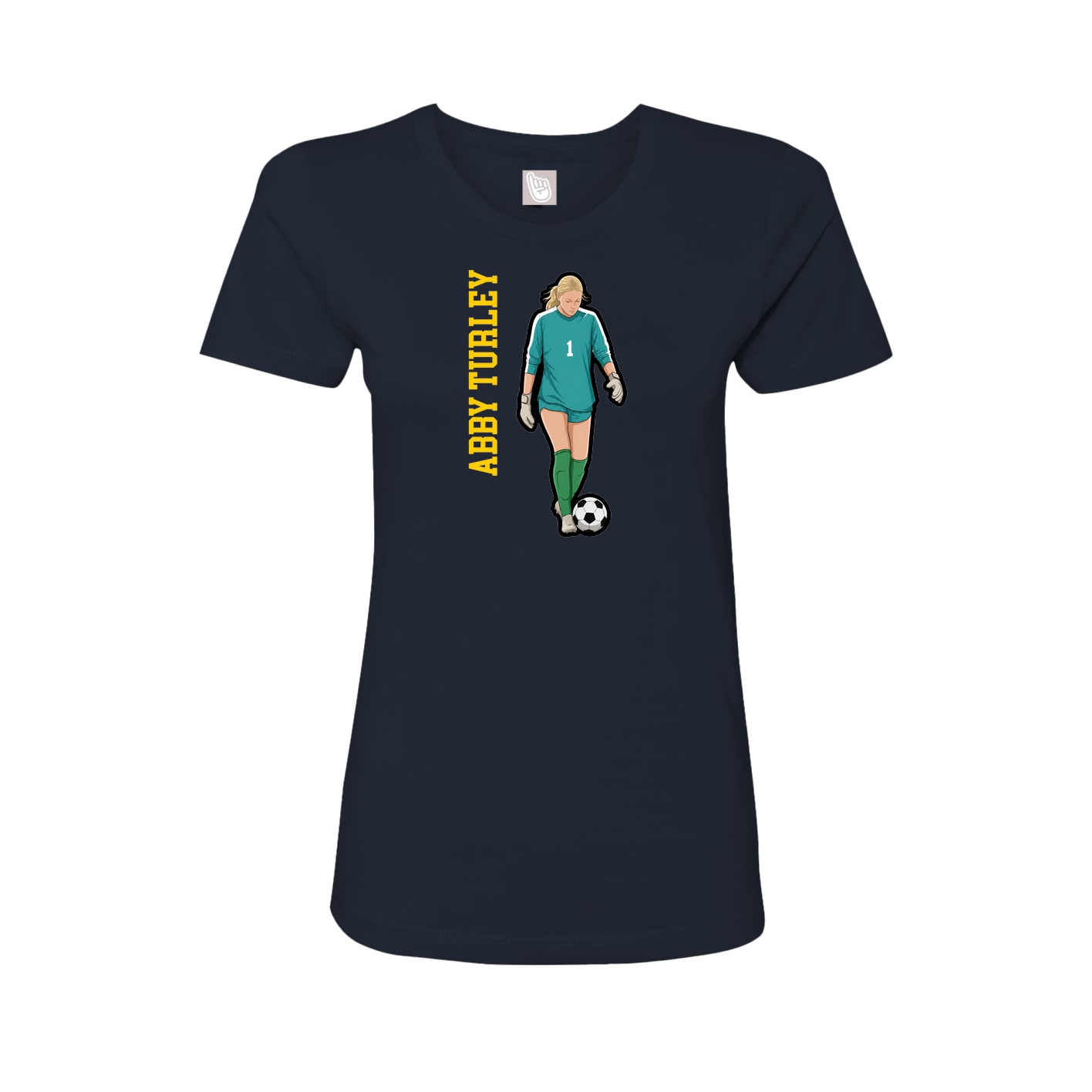 Fitted Women's Tee — Name Vertical in Navy