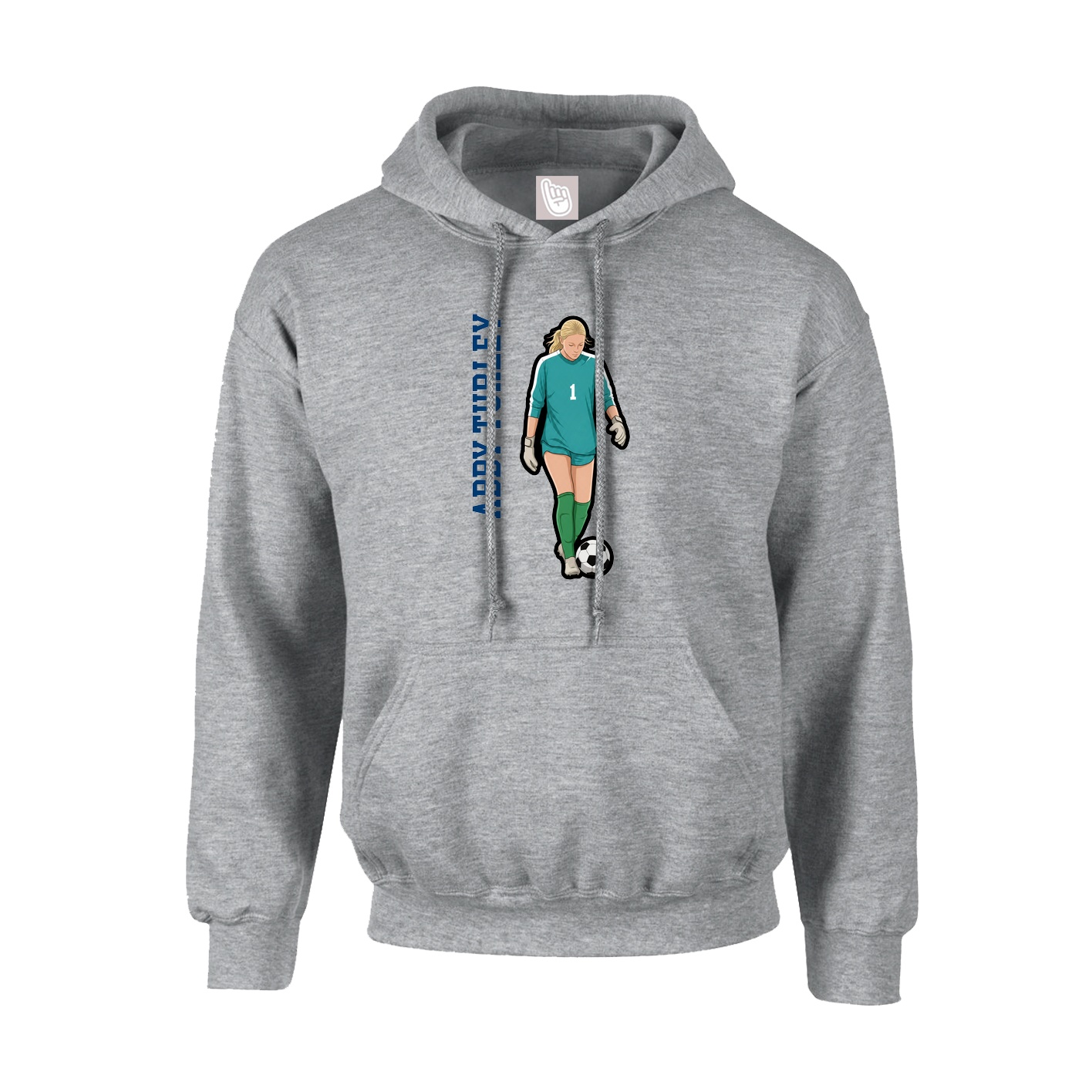 Hoodie — Name Vertical in Grey