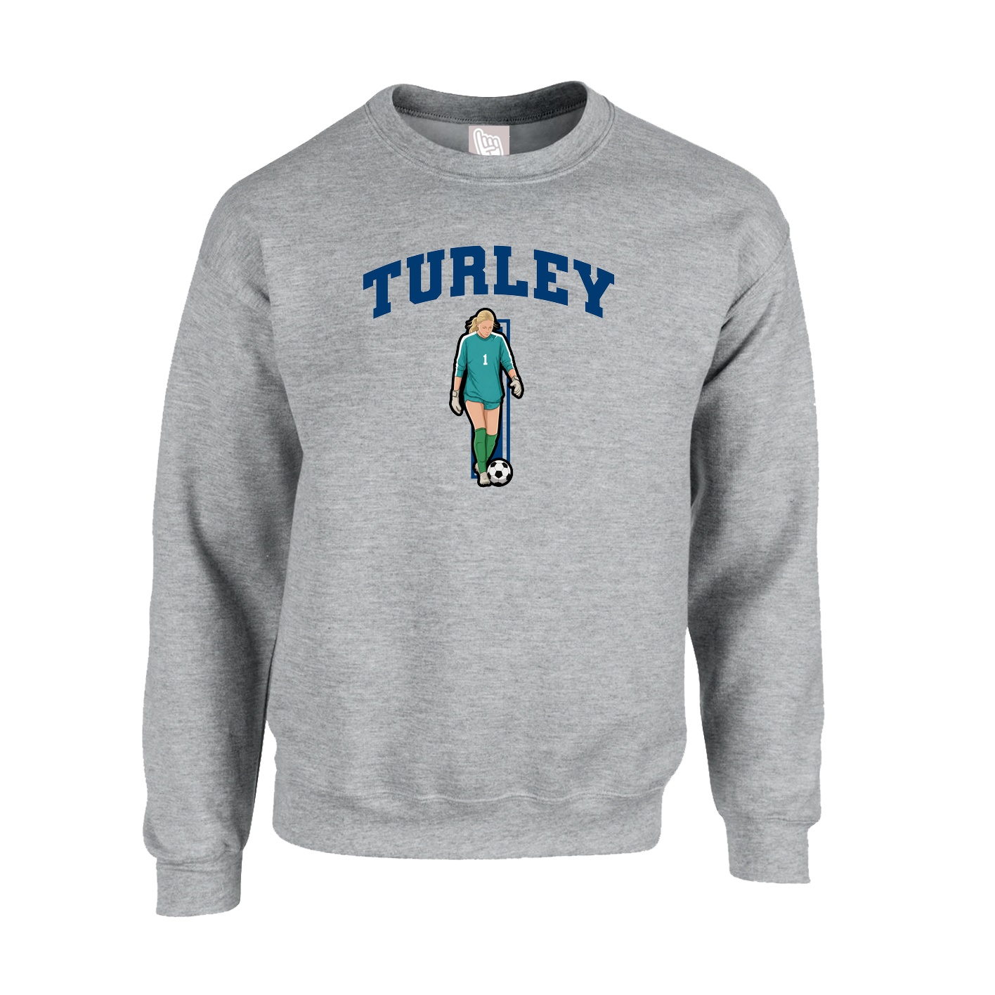 Fleece Crew — Number in Grey