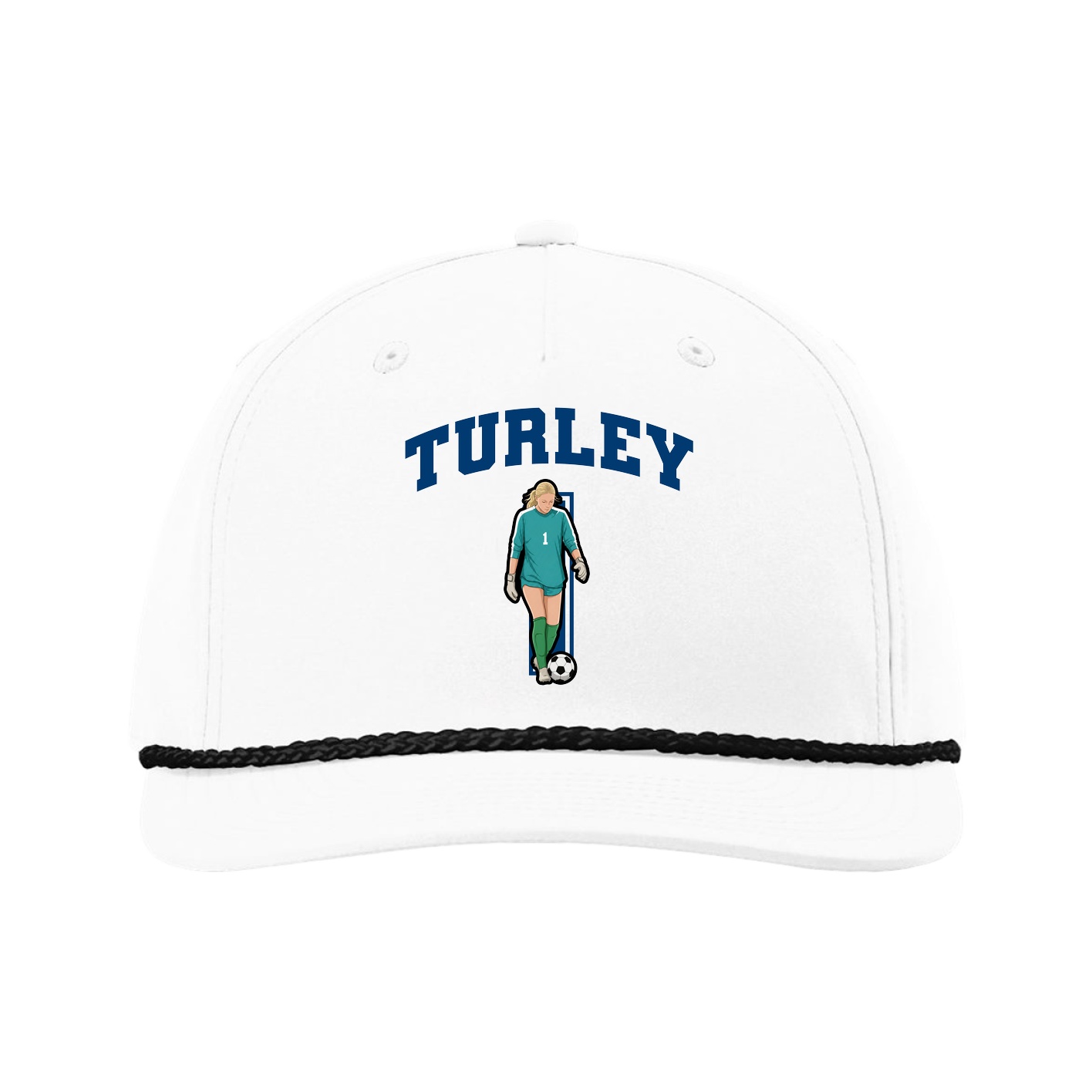 Five-Panel Classic Rope Cap — Number in White