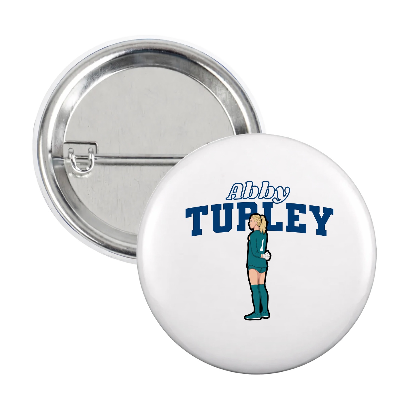 Game Day Button — Name Arch in White
