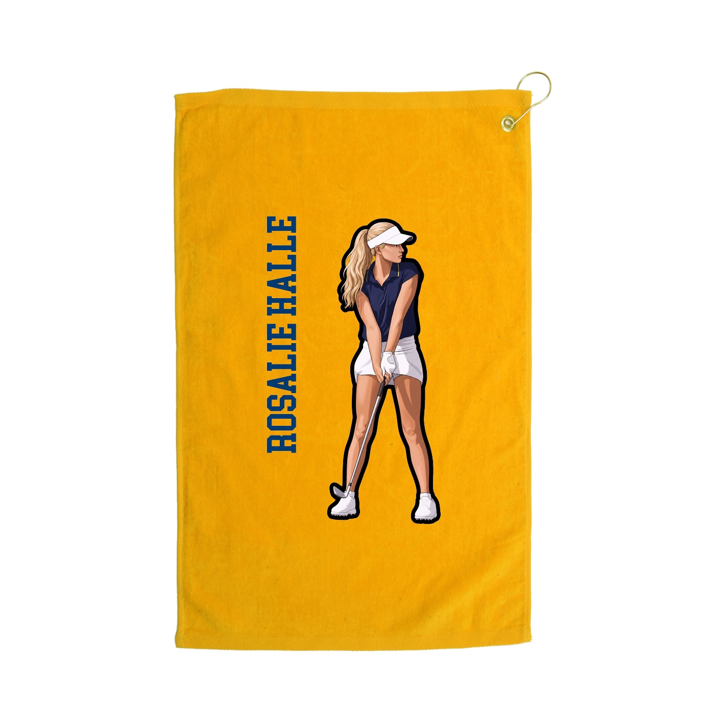 Golf Towel — Name Vertical in Gold