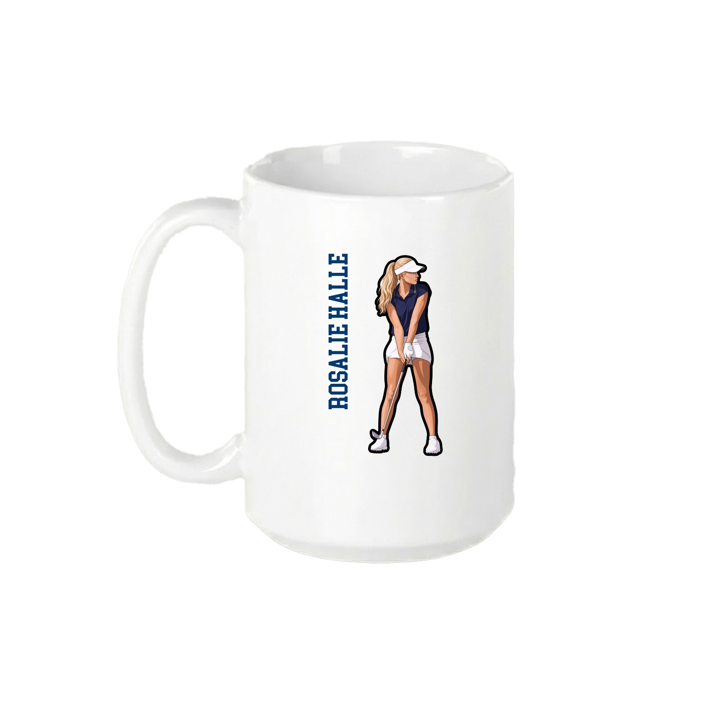 15oz Coffee Mug — Name Vertical in White