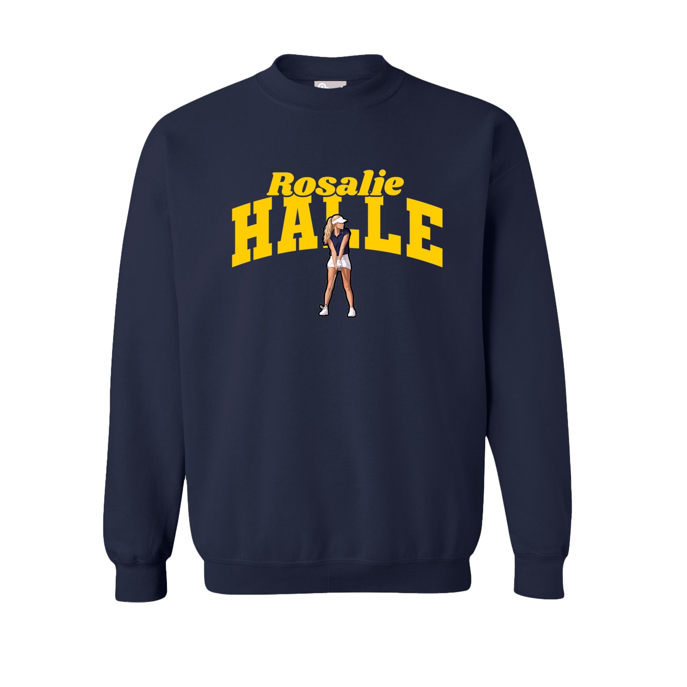 Fleece Crew — Signature Arch in Navy