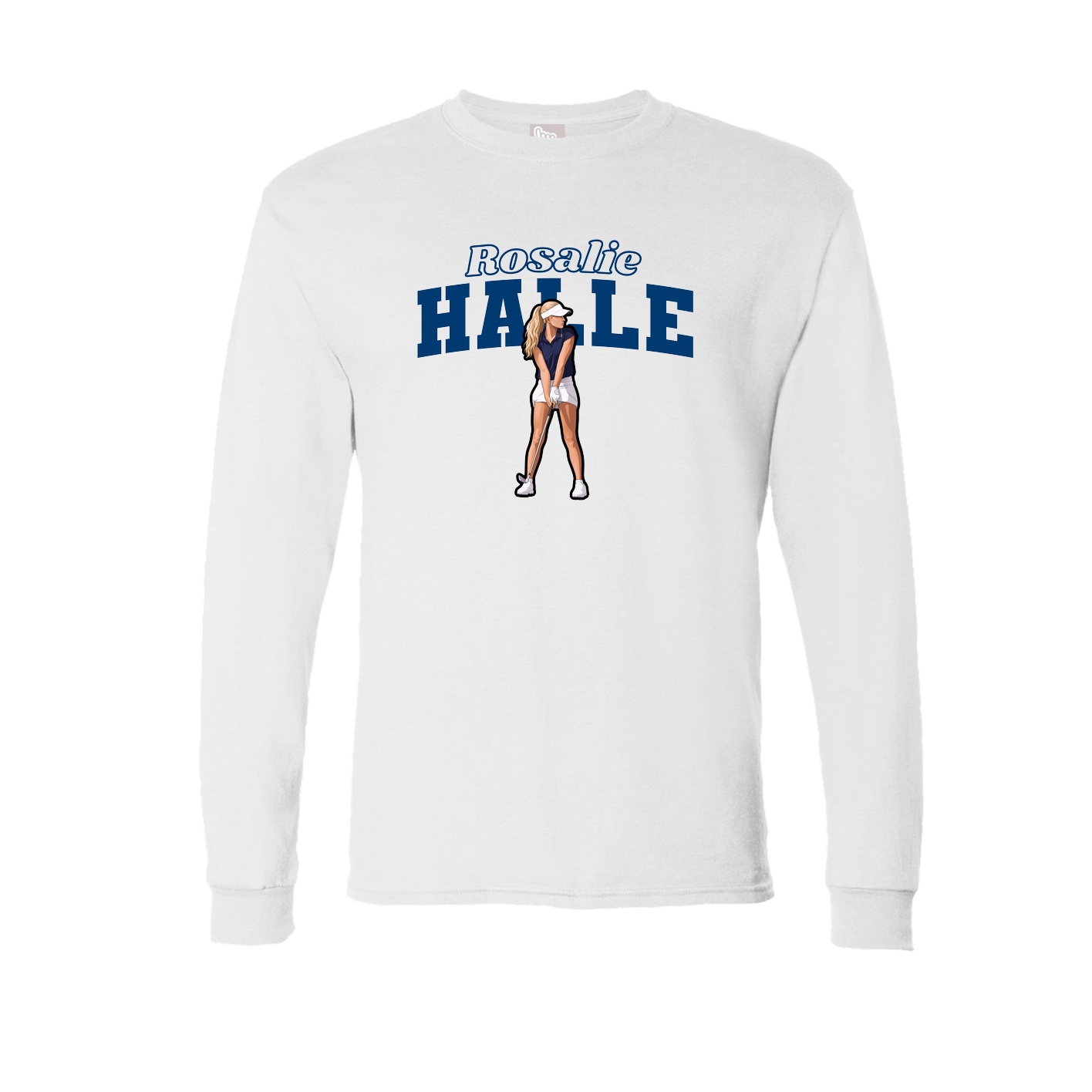 Long Sleeve Tee — Name Arch in White