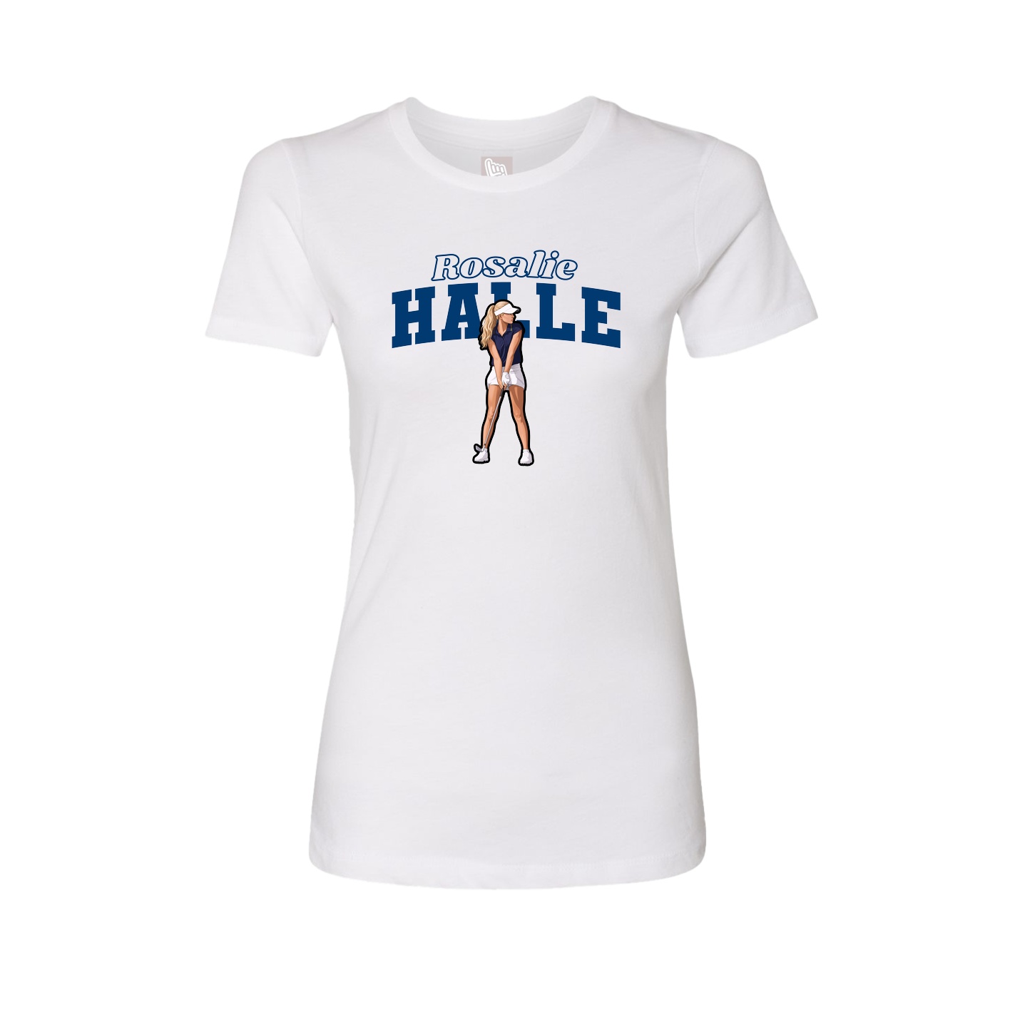 Fitted Women's Tee — Name Arch in White