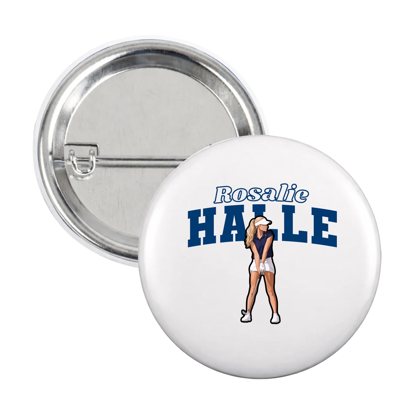 Game Day Button — Name Arch in White