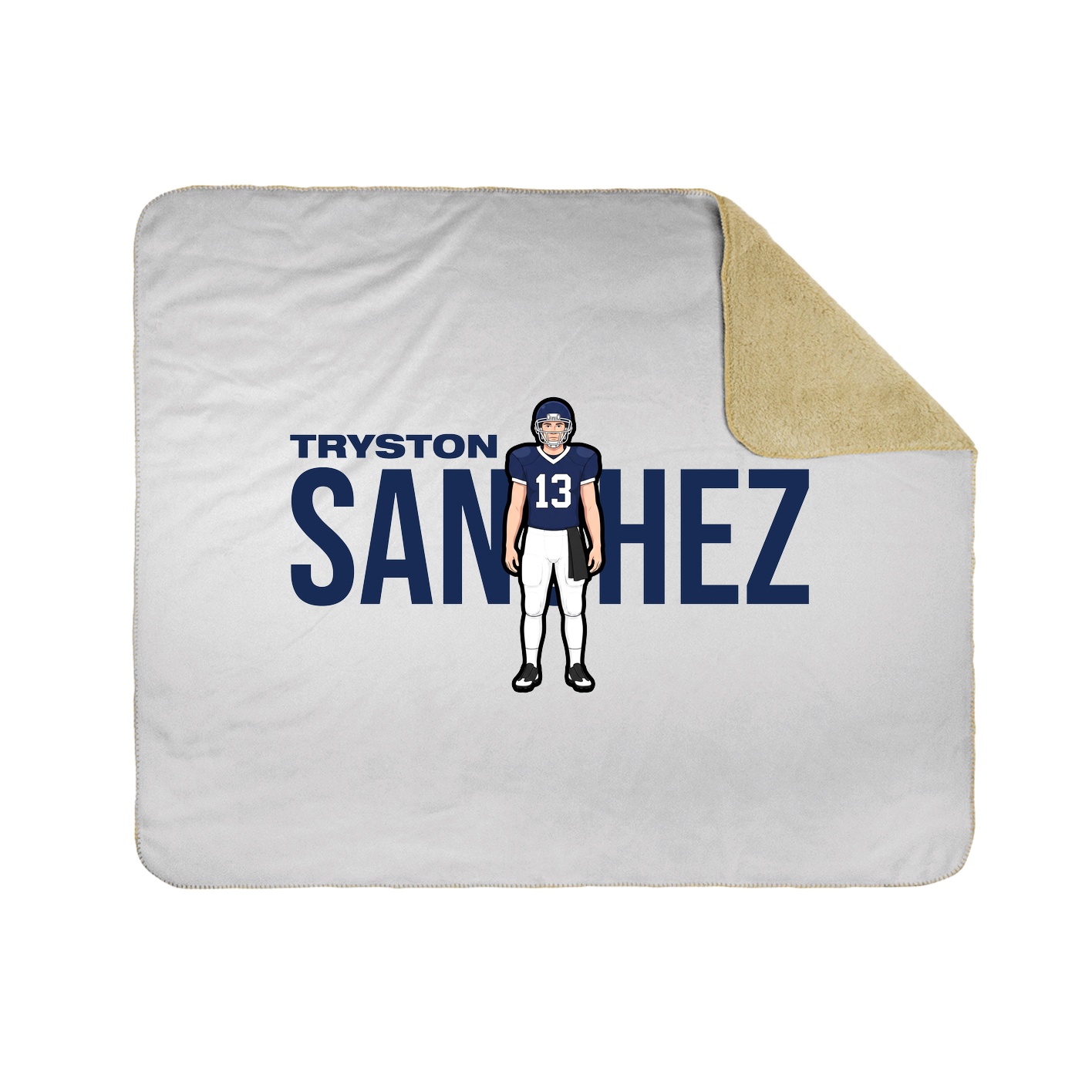 Throw Blanket — Player Name in White
