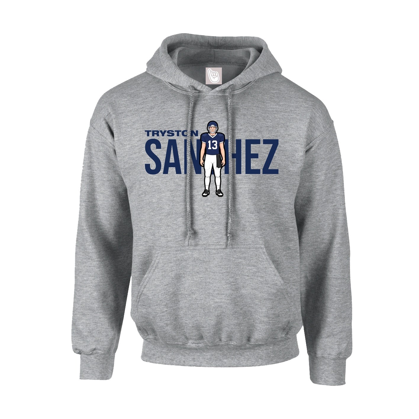 Youth Hoodie — Player Name in Grey