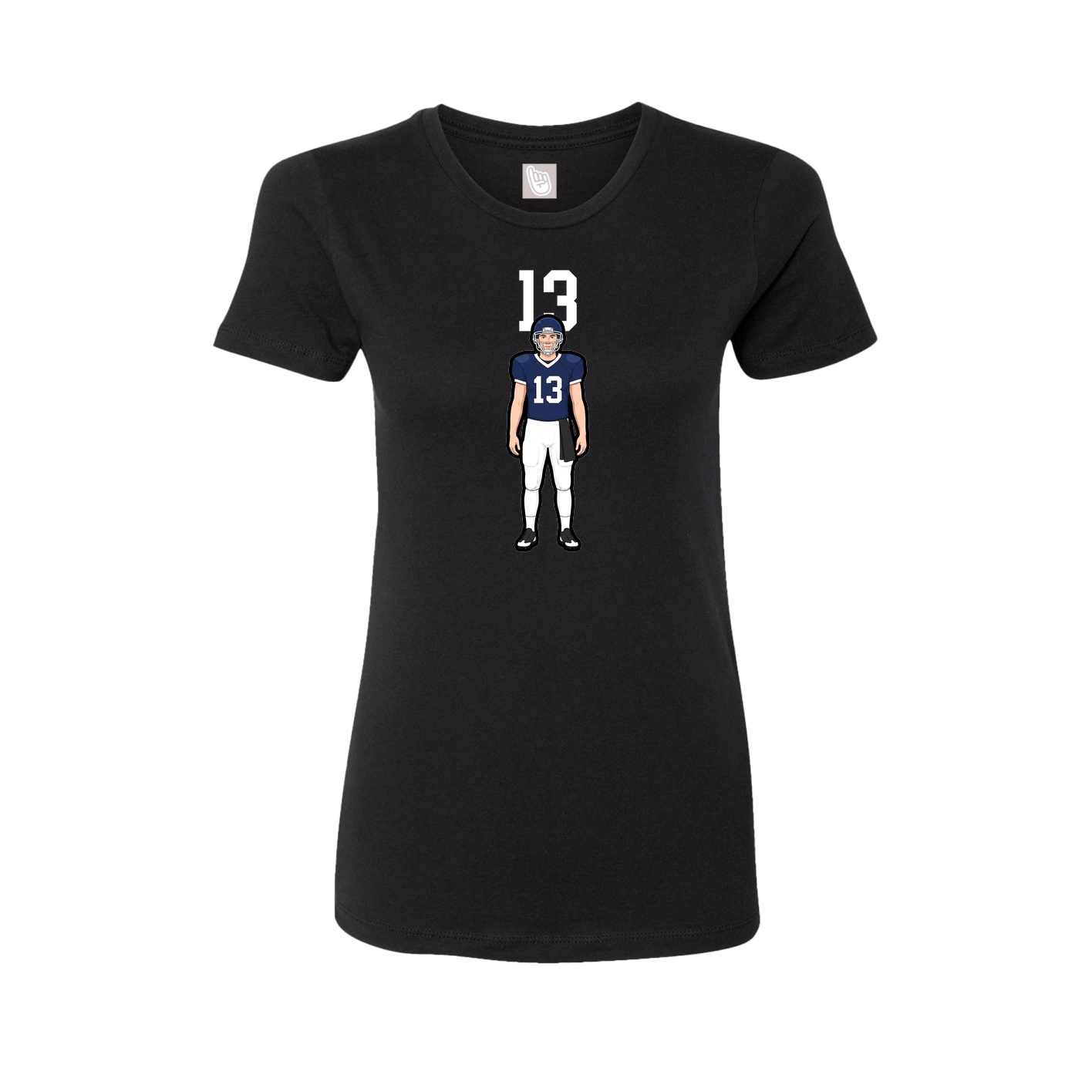 Fitted Women's Tee — Number Top in Black
