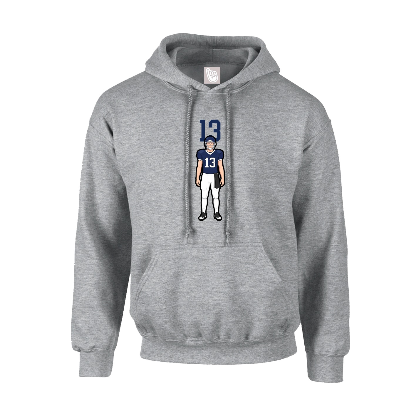 Hoodie — Number Top in Grey