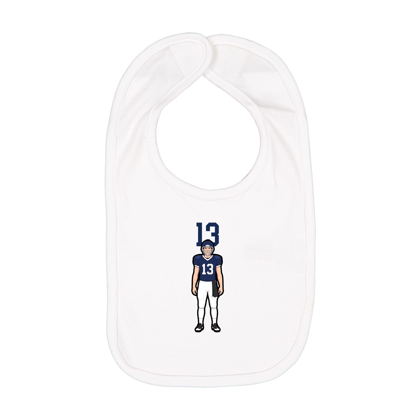 Infant Bib — Number Top in White