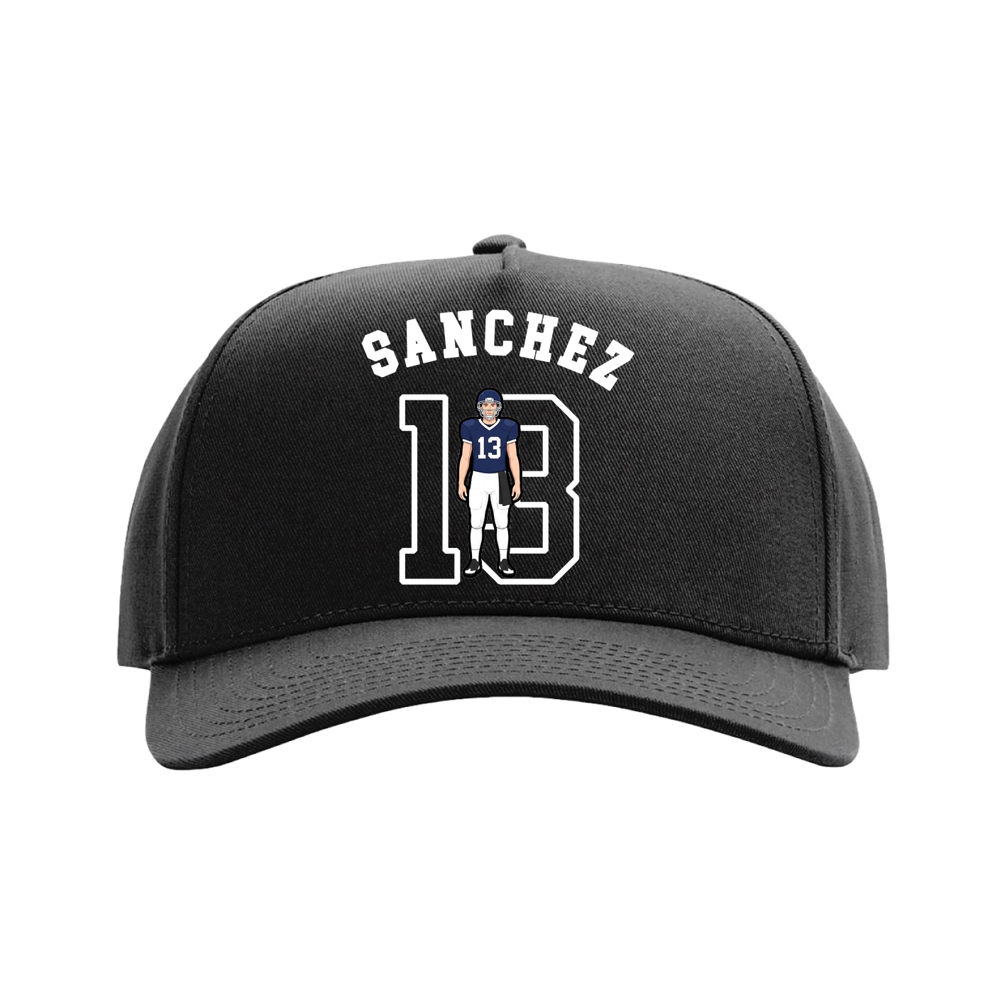 Full Fabric Five-Panel Champ Cap — Shirsey Arch in Black