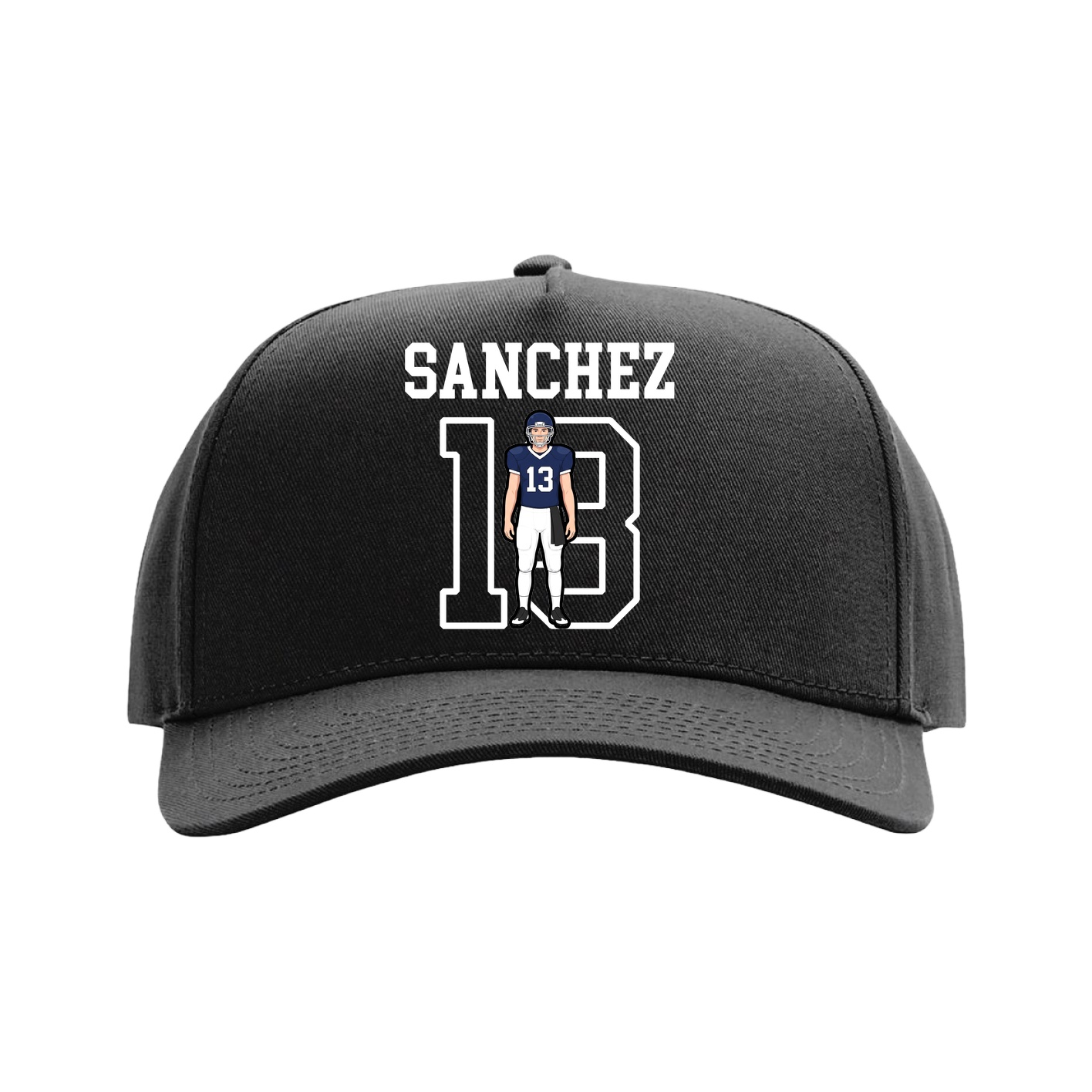 Full Fabric Five-Panel Champ Cap — Shirsey in Black