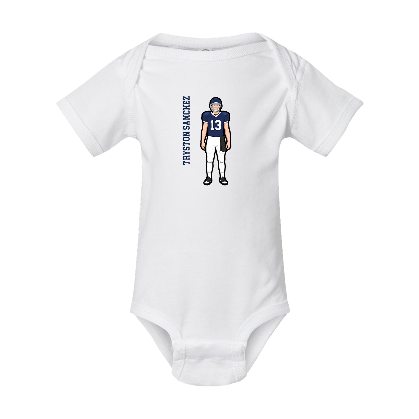 Baby Onesie — Name Vertical in White