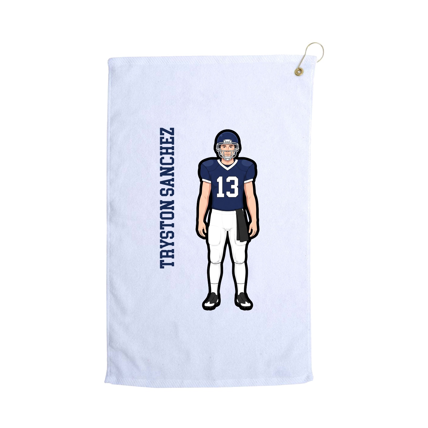 Golf Towel — Name Vertical in White