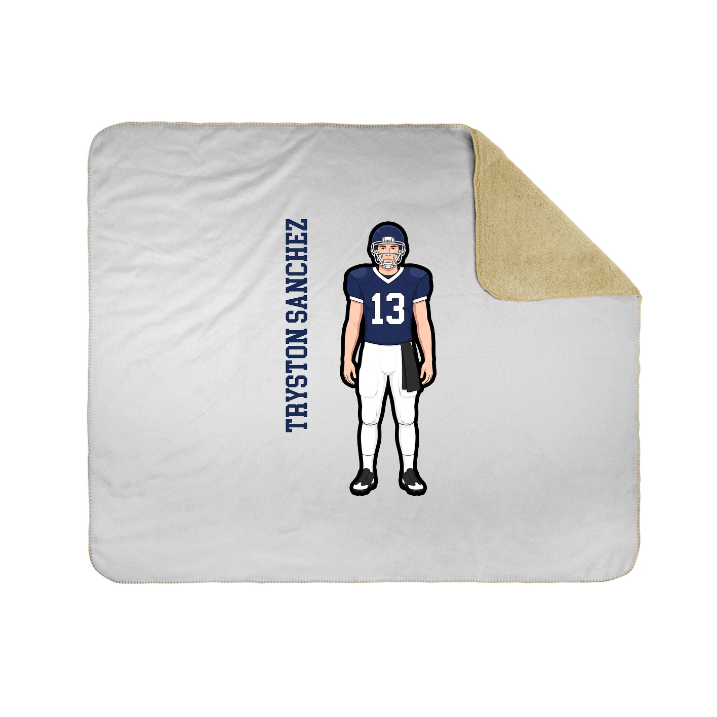 Throw Blanket — Name Vertical in White