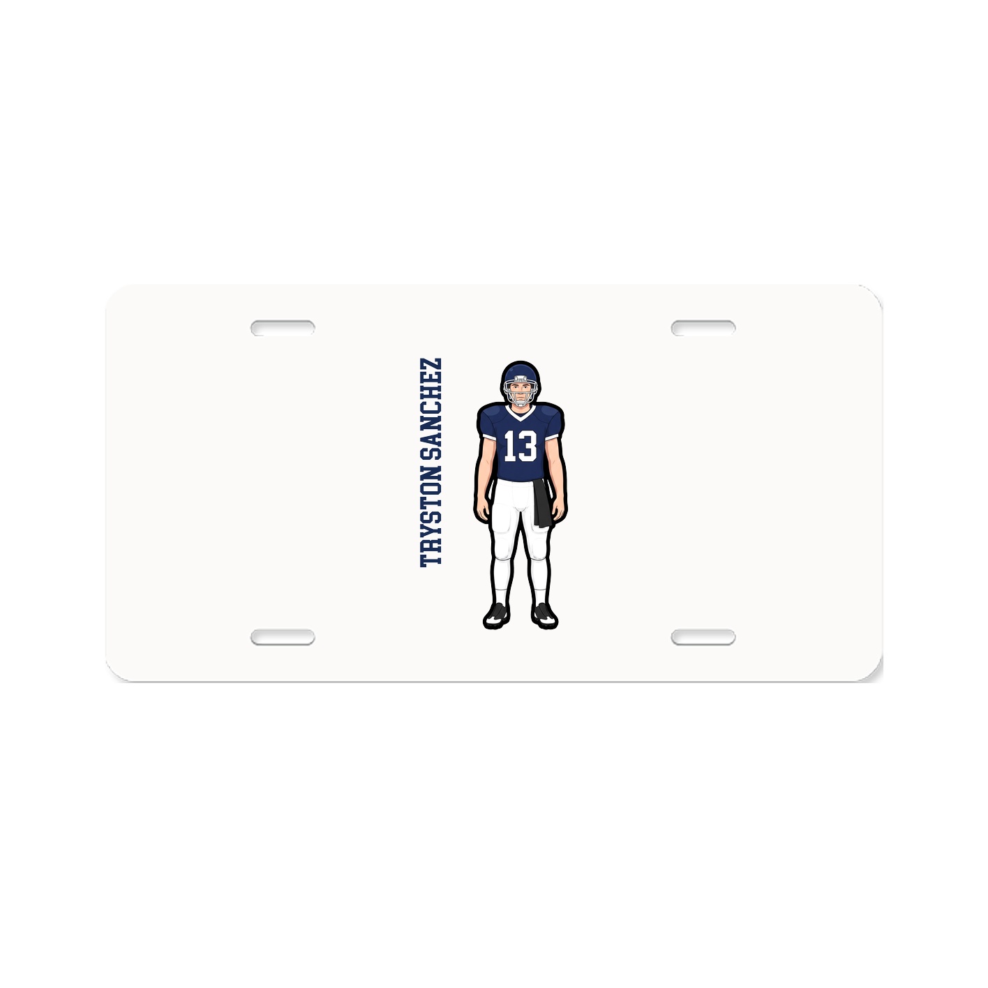 License Plate — Name Vertical in Classic