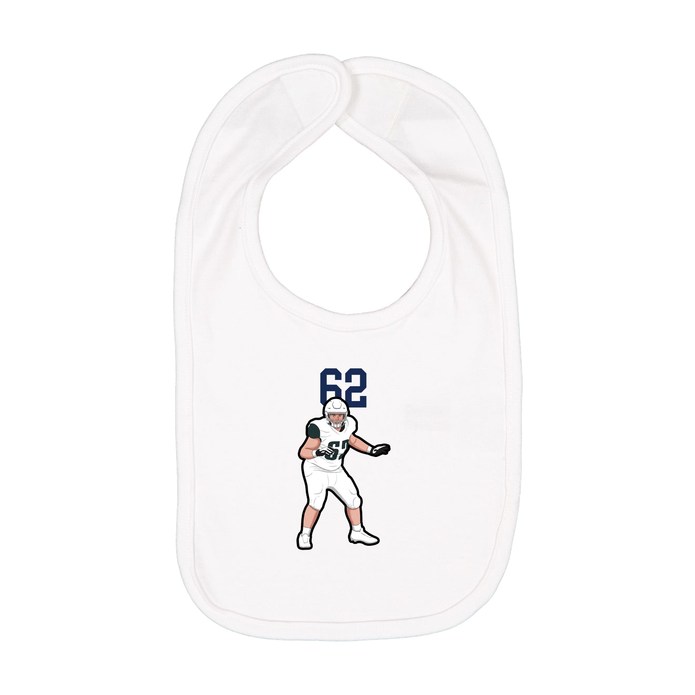 Infant Bib — Number Top in White
