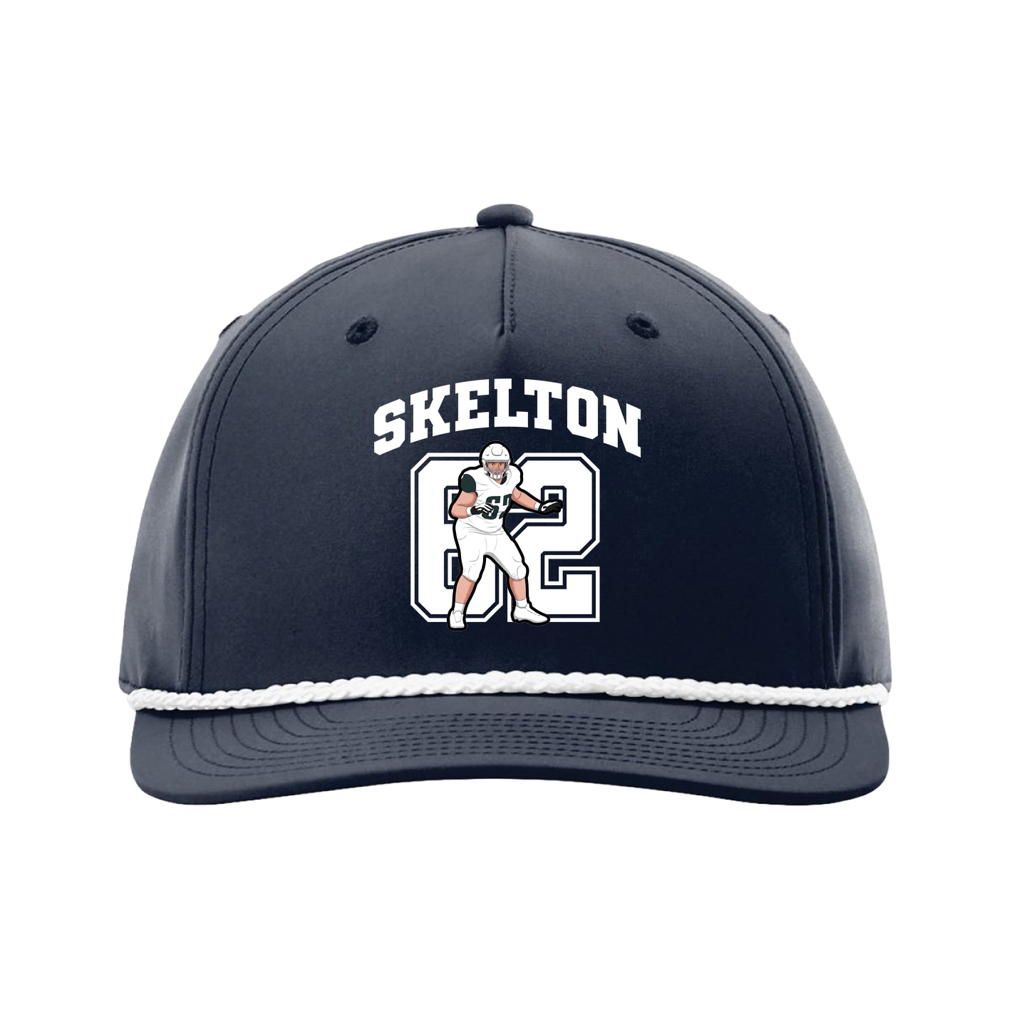 Five-Panel Classic Rope Cap — Number in Navy