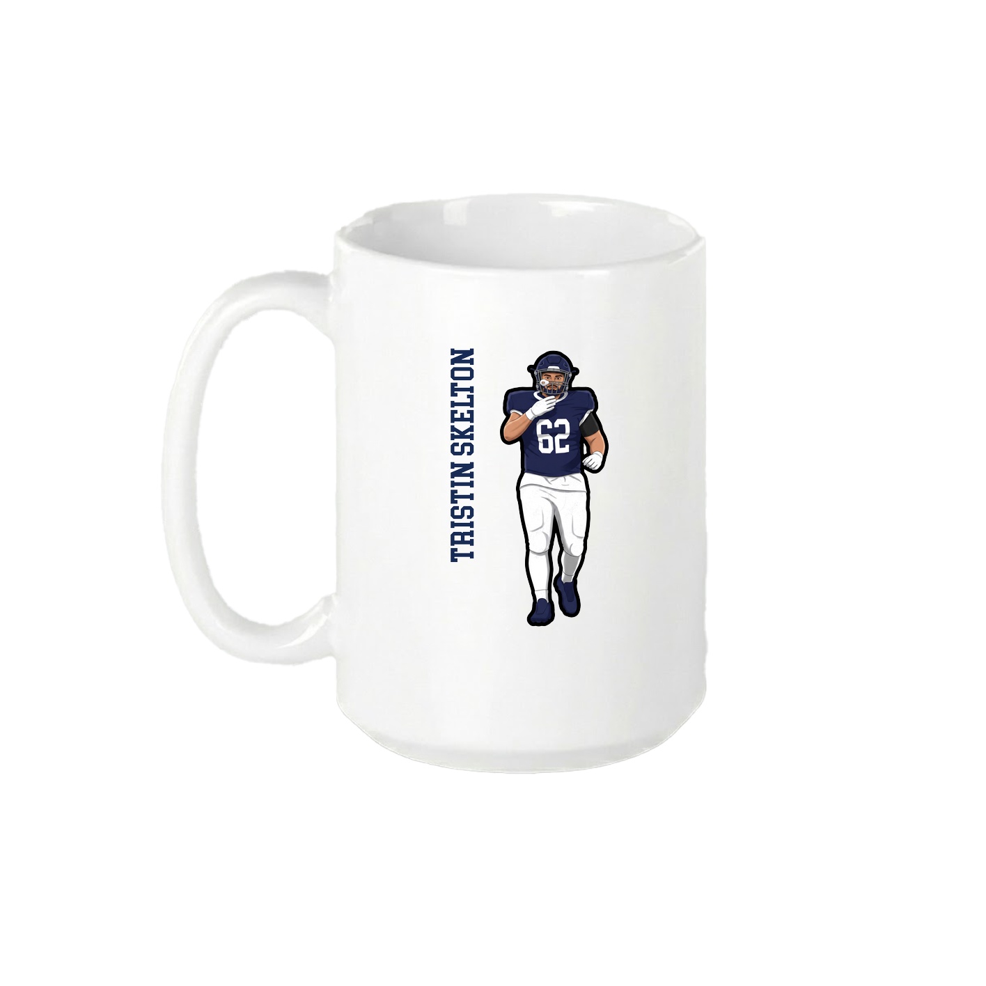 15oz Coffee Mug — Name Vertical in White
