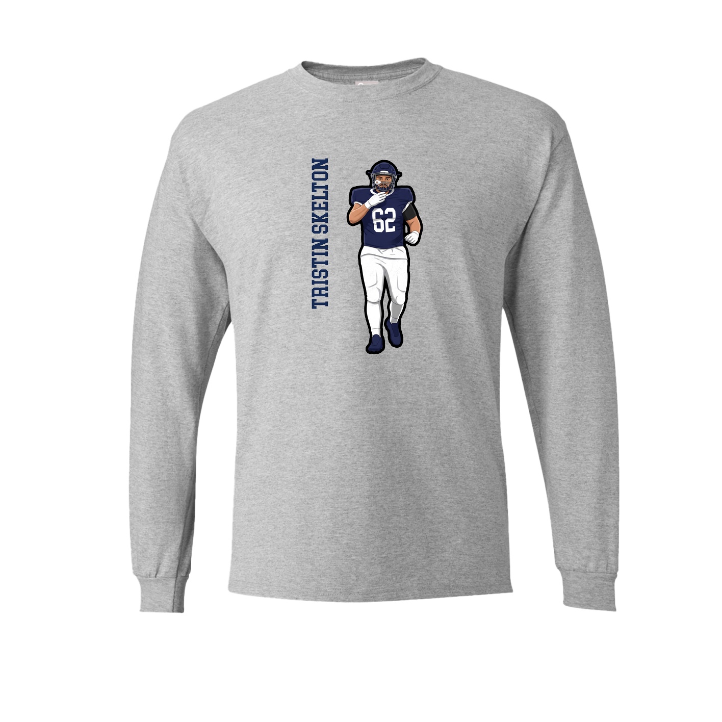 Long Sleeve Tee — Name Vertical in Grey