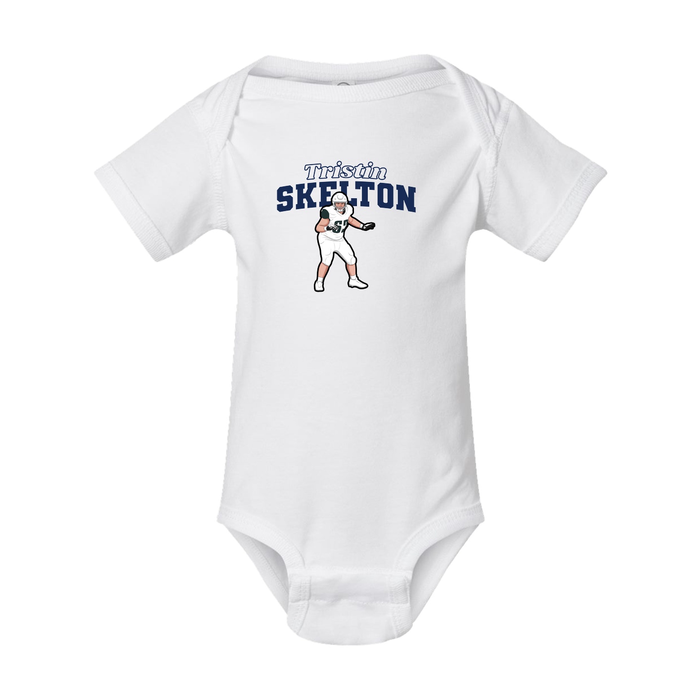 Baby Onesie — Name Arch in White