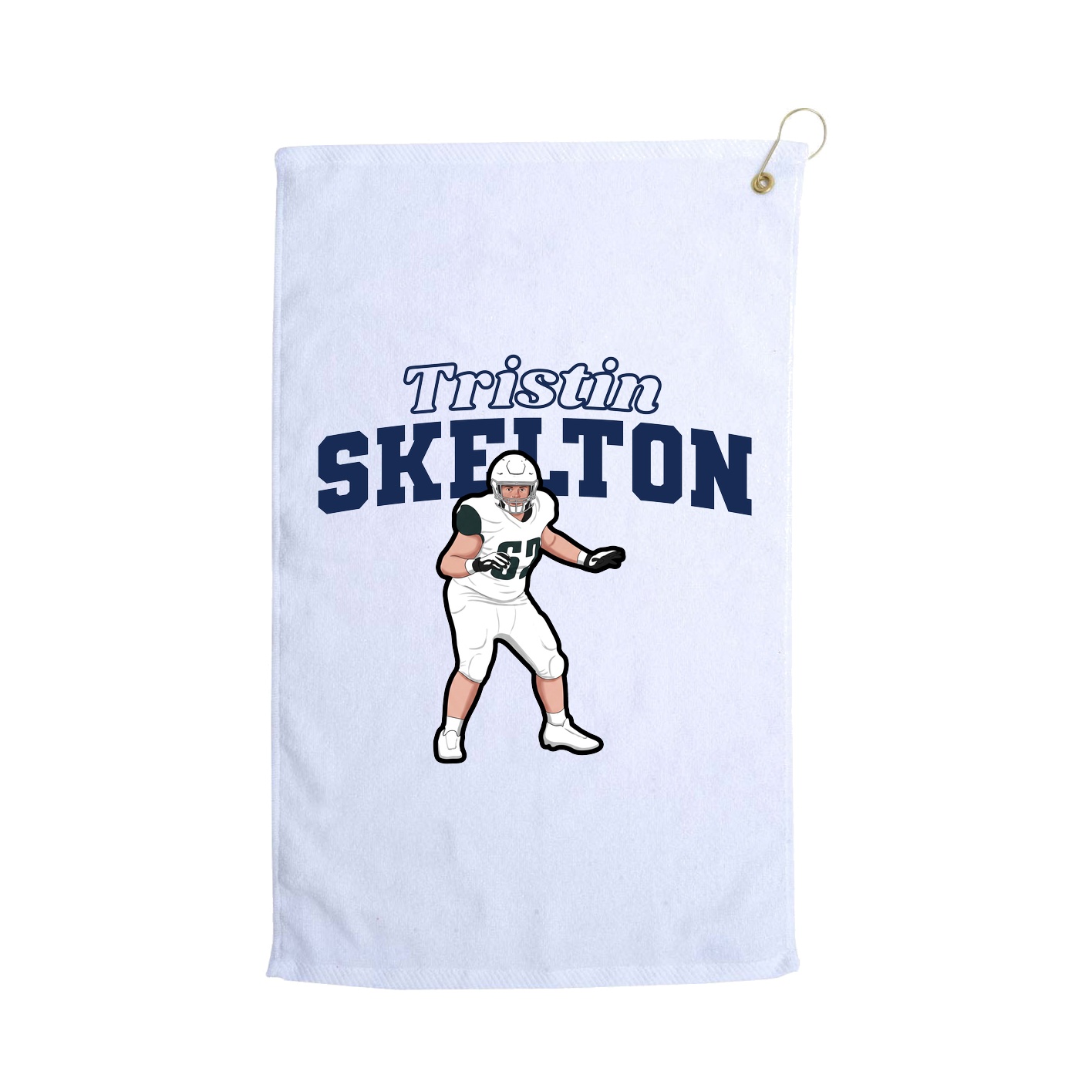 Golf Towel — Name Arch in White