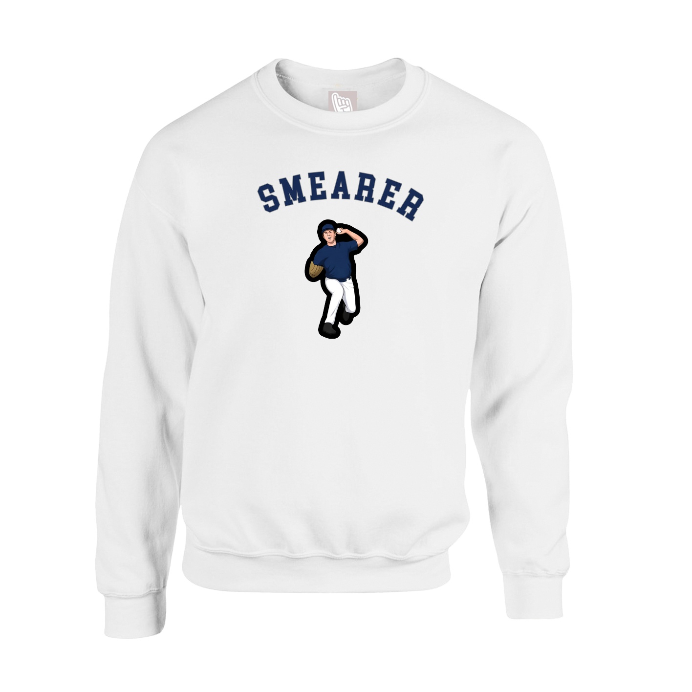 Fleece Crew — Shirsey Arch in White