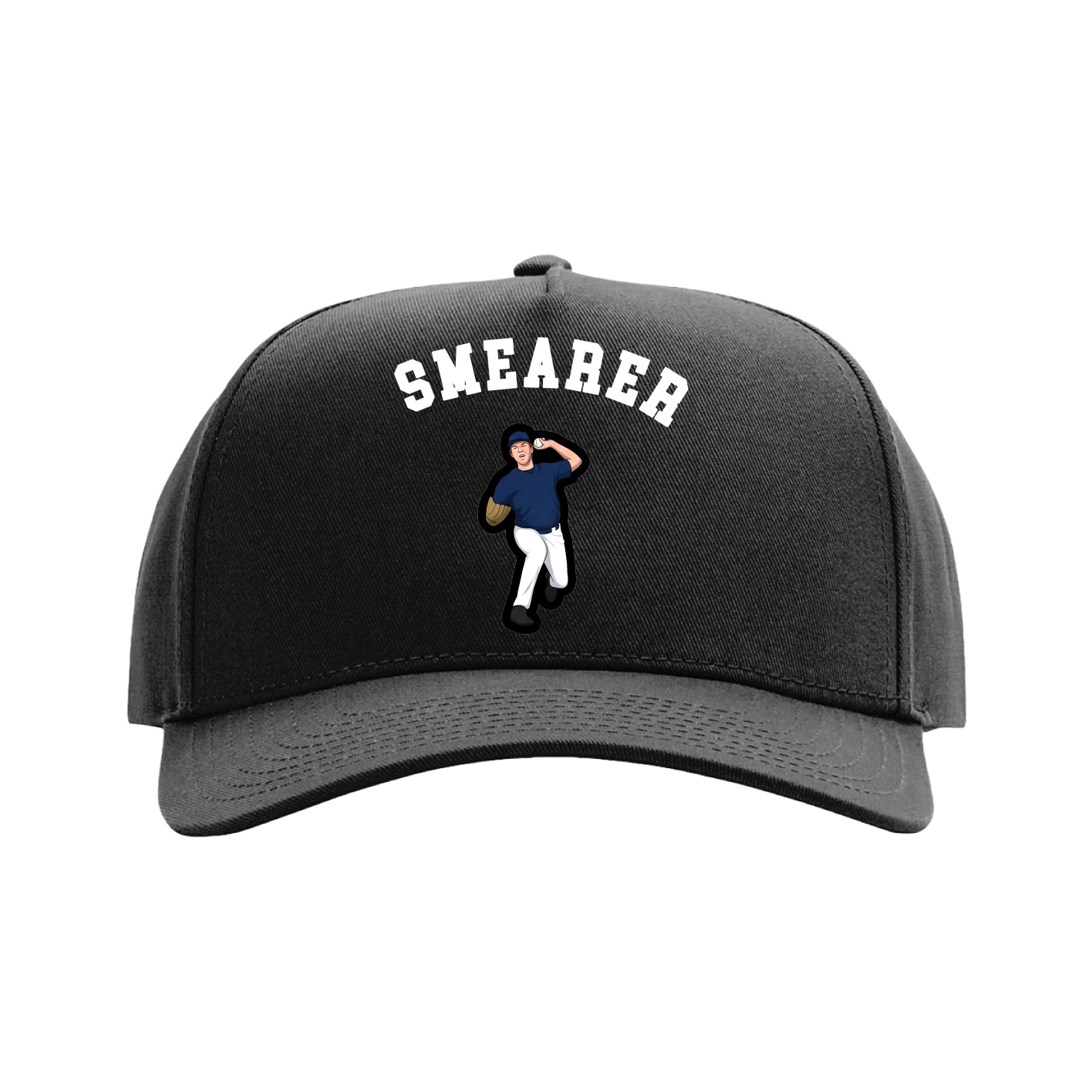 Full Fabric Five-Panel Champ Cap — Shirsey Arch in Black