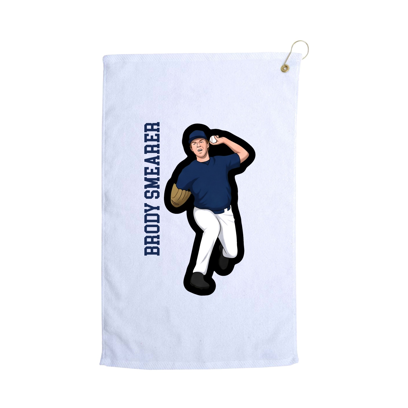 Golf Towel — Name Vertical in White