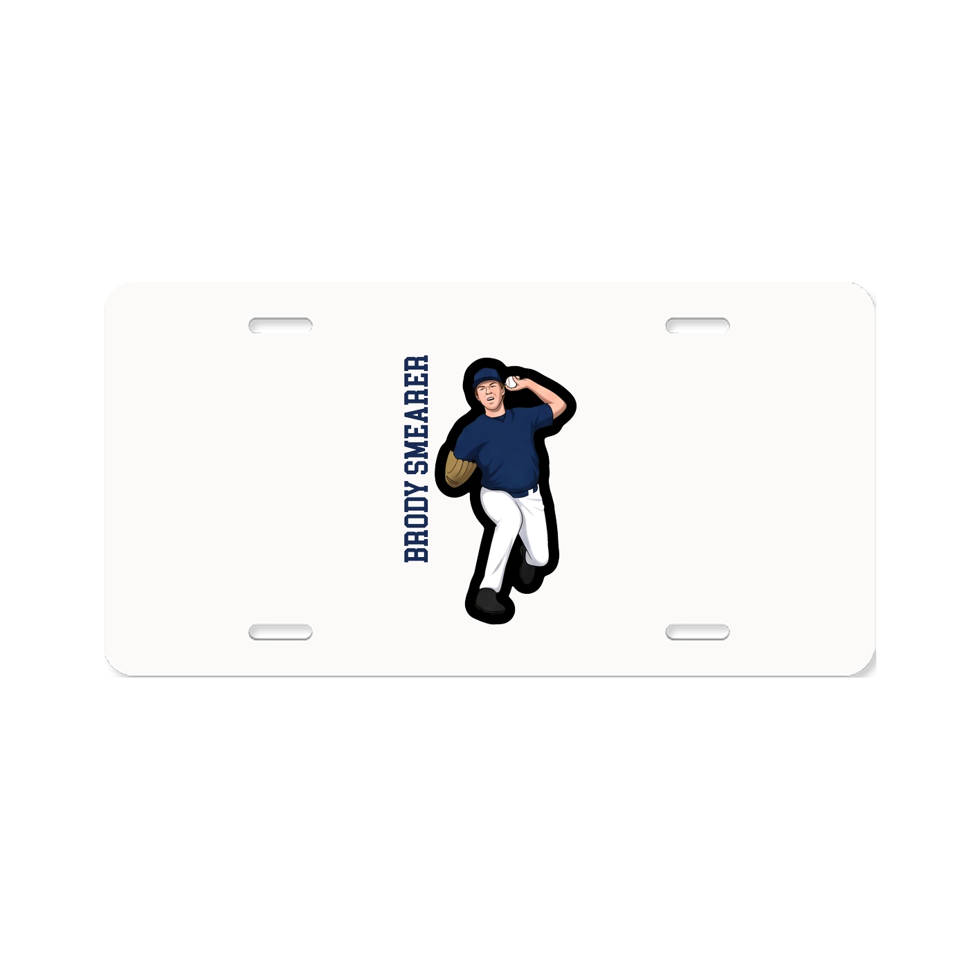 License Plate — Name Vertical in Classic