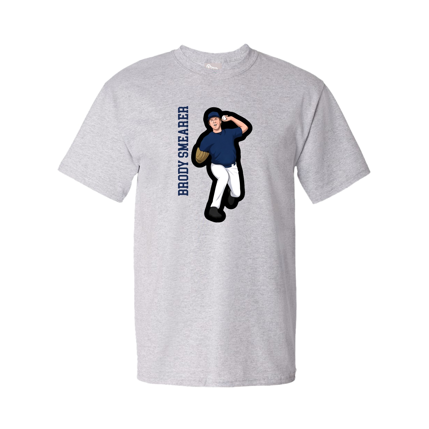 Tee — Name Vertical in Grey