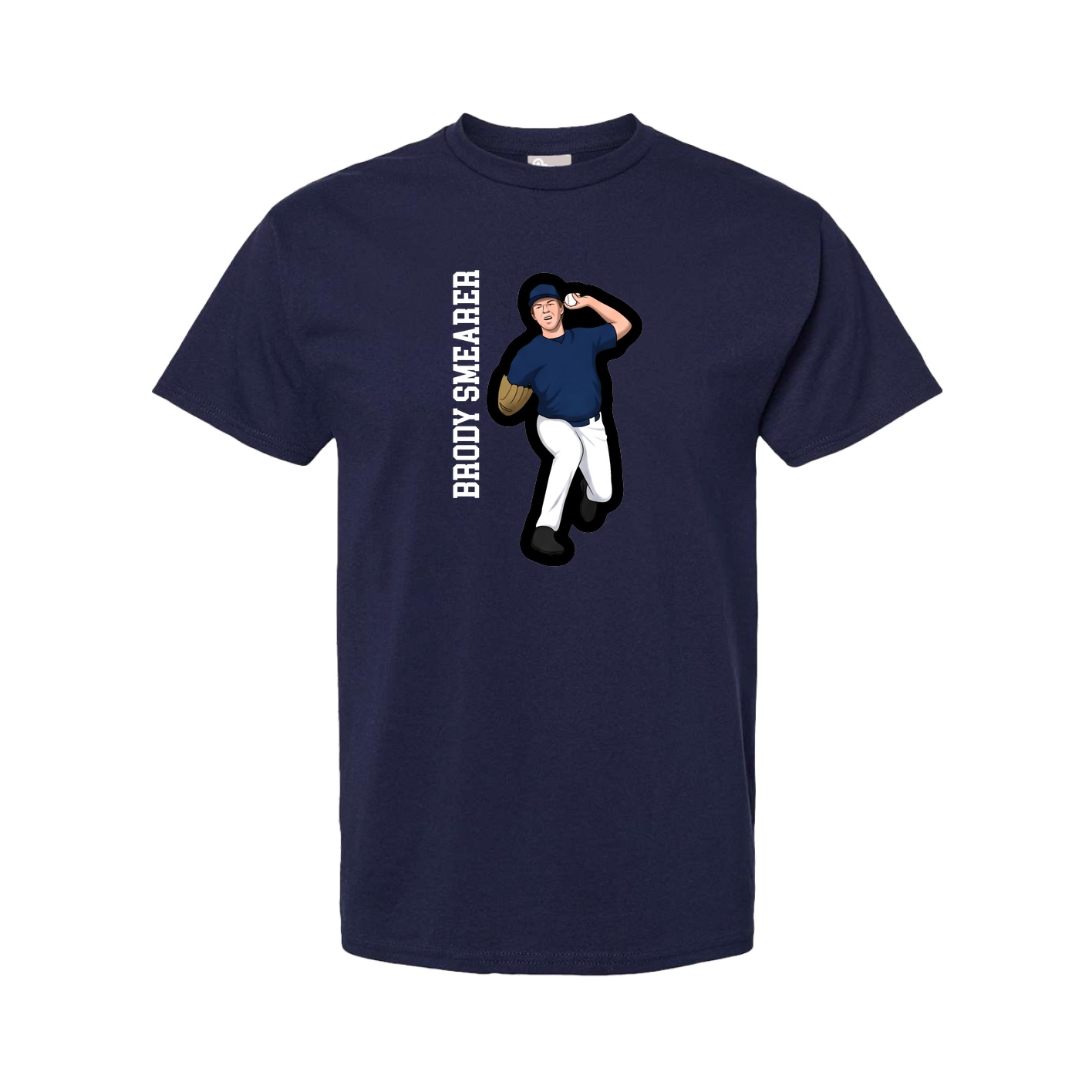 Tee — Name Vertical in Navy