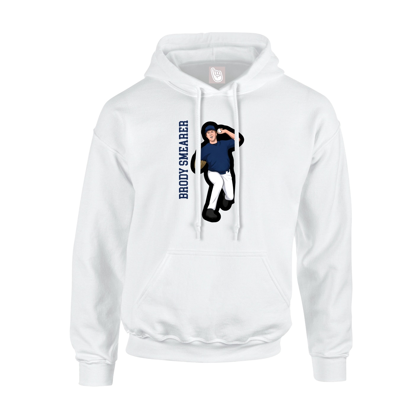 Hoodie — Name Vertical in White