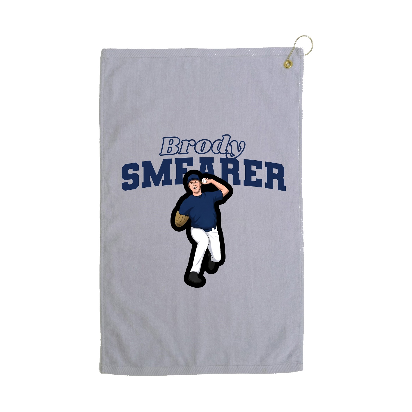 Golf Towel — Name Arch in Grey