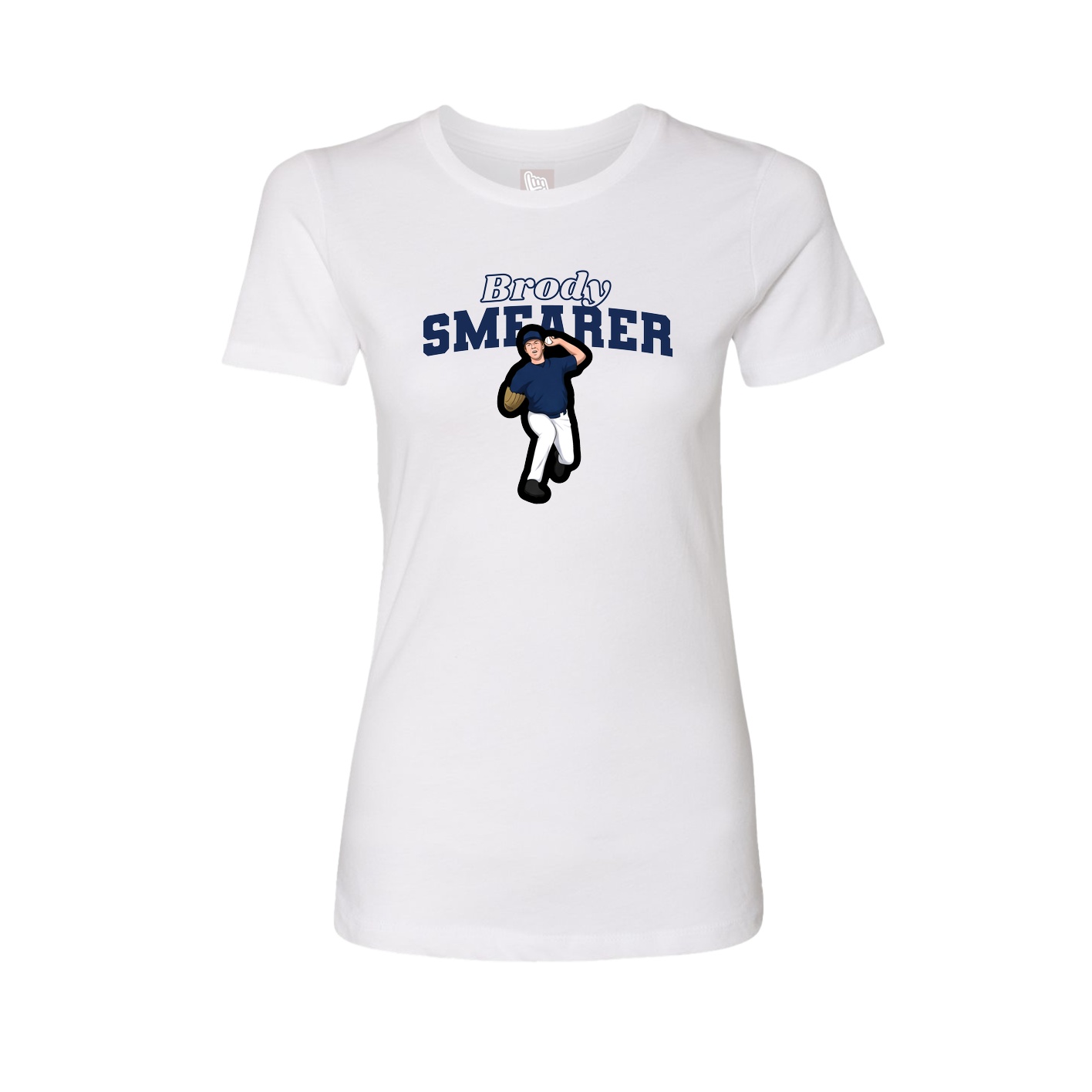 Fitted Women's Tee — Name Arch in White